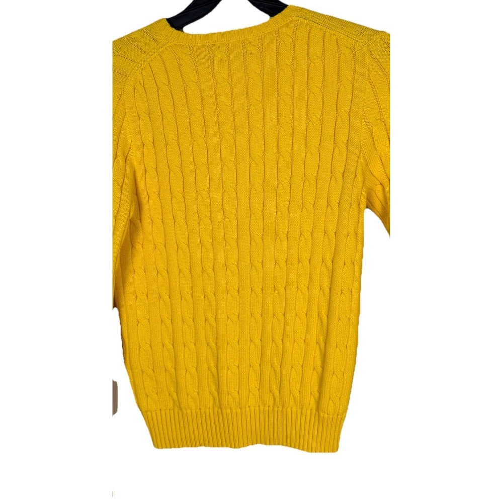 Polo by Ralph Lauren Yellow Cable Knit Crewneck Sweater - Picture 7 of 11